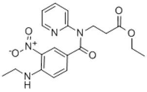 ethyl 3-(4-(methylamino)-3-nitro-N-(pyridin-2-yl)benzamido)propanoate（CAS# 429659-01-8)